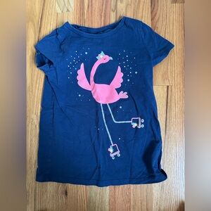 Kids Flamingo Graphic Tee - Blue and Pink